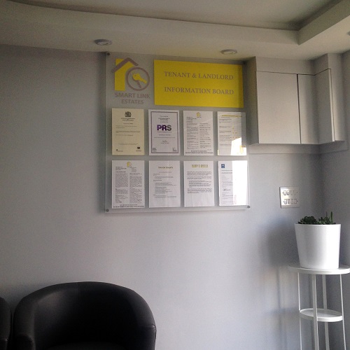 Wall mounted poster panel  with header